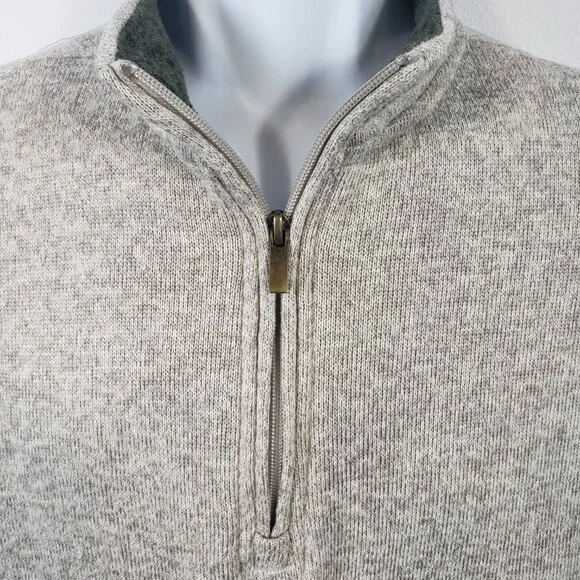 Grove & Hollow Men's Large L Zippered Pullover Sweater Long Sleeve Beige / A254 - Picture 5 of 8